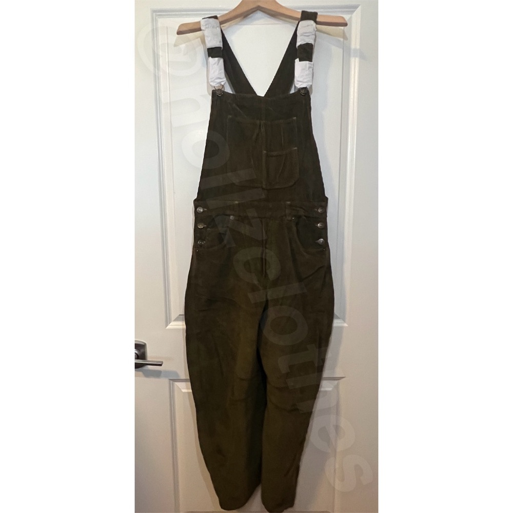 NWT Free People Olive Green Corduroy Jumpsuit - Picture 5 of 13